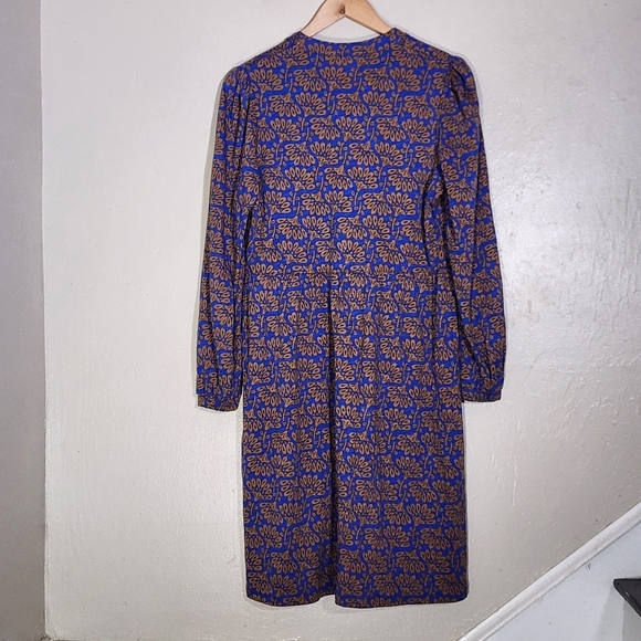 Boden Long Sleeve Dress in Blue and Brown Floral - Picture 3 of 7